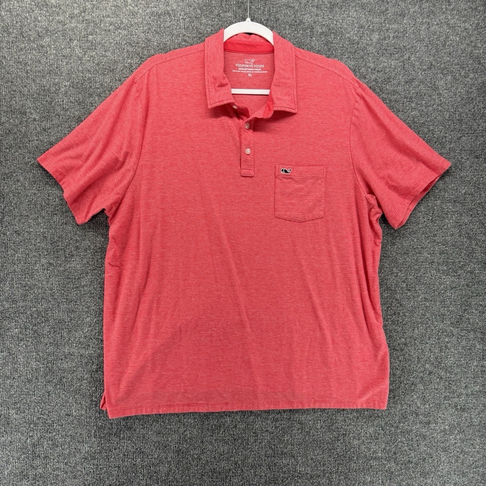 Vineyard Vines Polo Shirt Mens XL Pink Edgartown Short Sleeve Preppy Casual